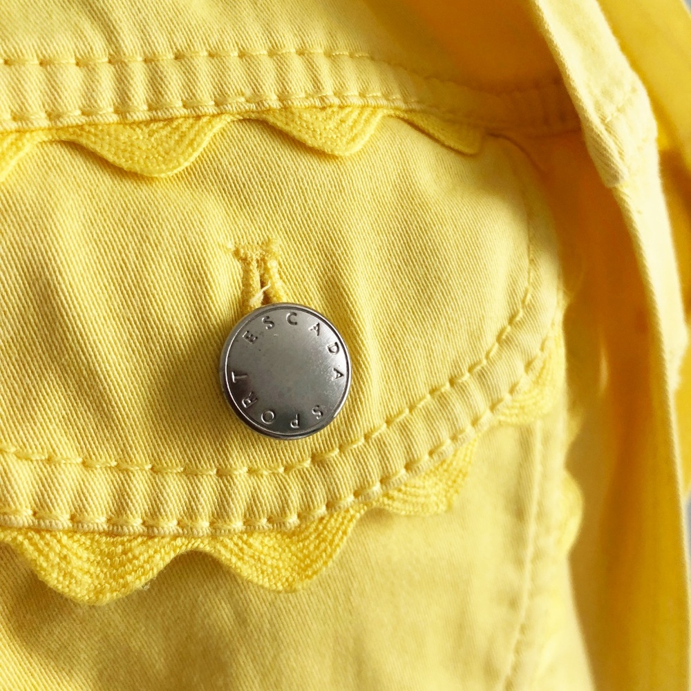 Escada Jacket Bright Yellow Patch Pockets Spring … - image 6